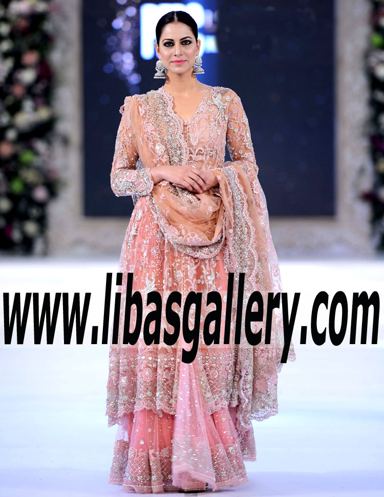 Luxurious Bridal Dress with Attractive and Elegant Lehenga for Reception and Special Occasions