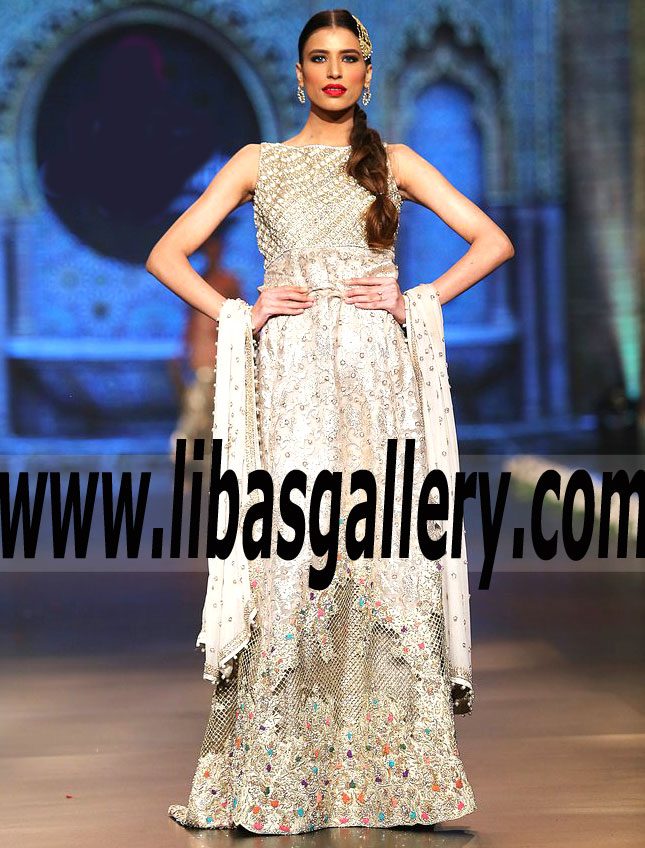 Precious White Dahlia Umrao Bridal Gown