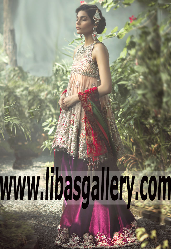 Marvelous Bridesmaid Anarkali Suit with Sharara
