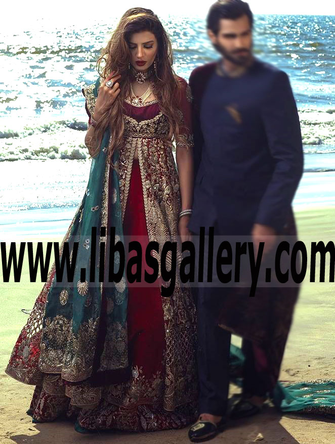 Charming Maroon Wedding Lehenga Dress for Traditional Brides