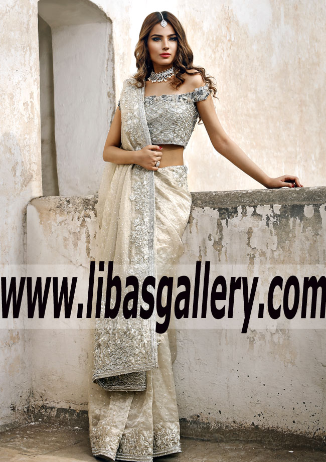 Royal Look Almond Arum Wedding Saree