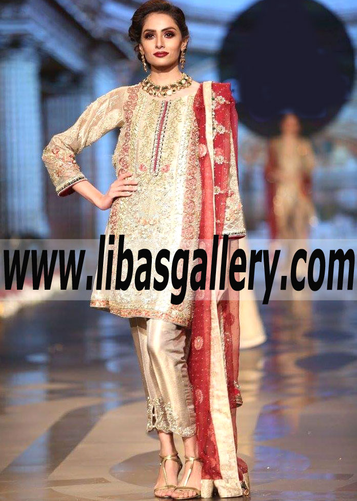 Supremely Stylish Fallow Gladiolus Bridal Dress