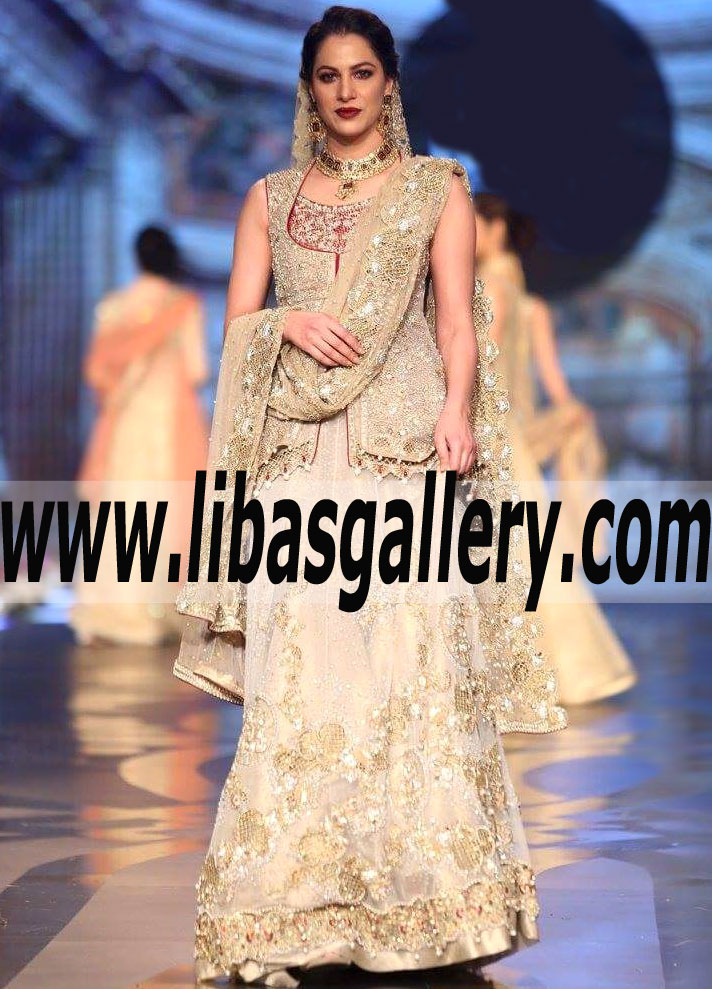 Impressive Deep champagne Campanula Lehenga