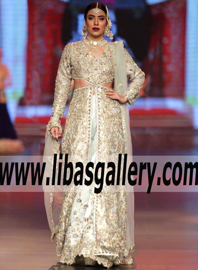 Stunning Powder blue Gladiolus Cut Out Gown