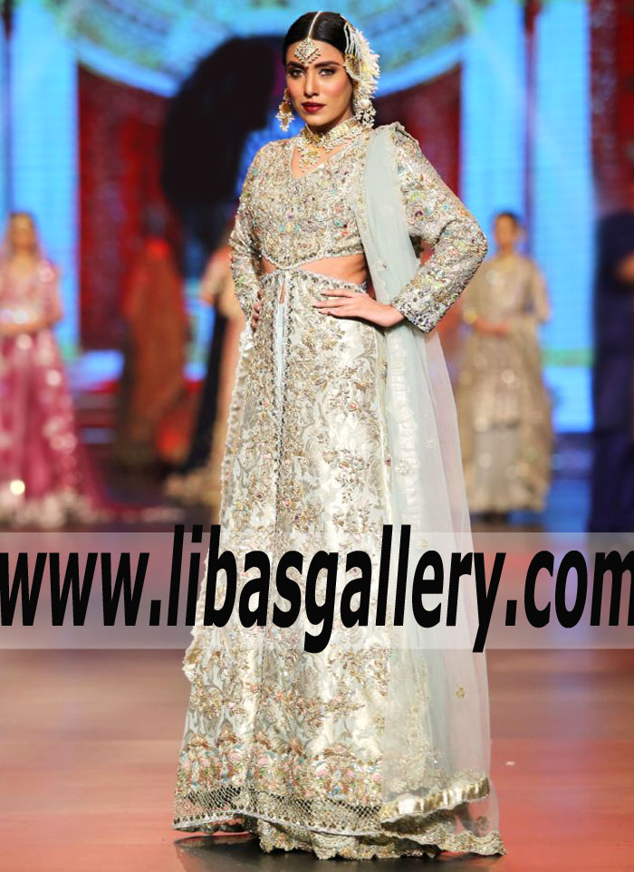 Stunning Powder blue Gladiolus Cut Out Gown
