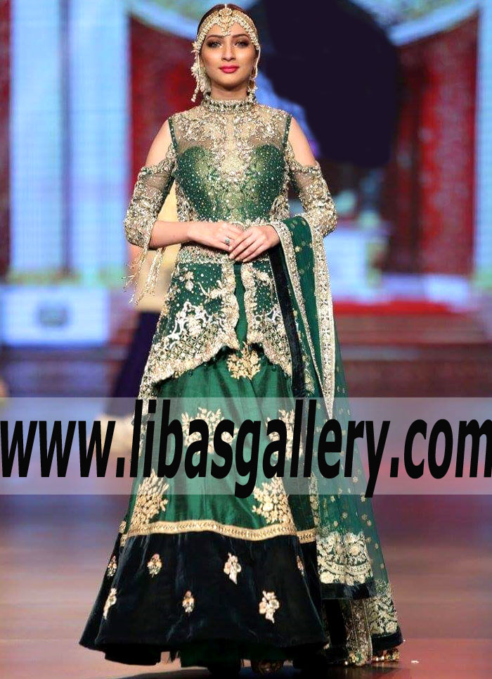 Breathtaking MSU Green Eustoma Bridal Dress