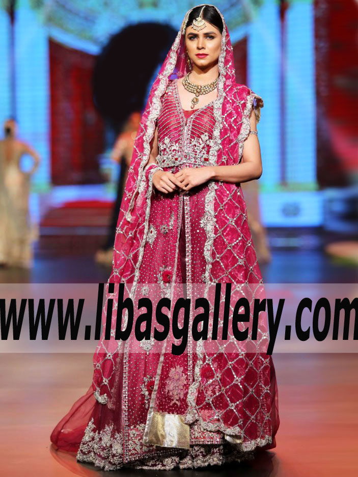 Glamorous jazzberry Celosia Wedding Gown