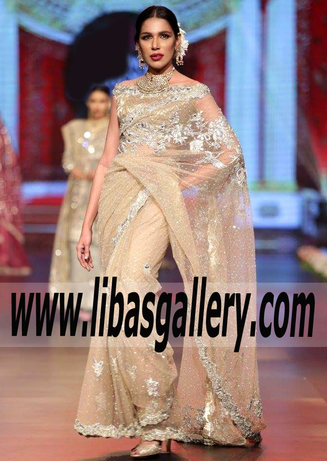 Beautiful Deep Champagne Galinsoga Saree