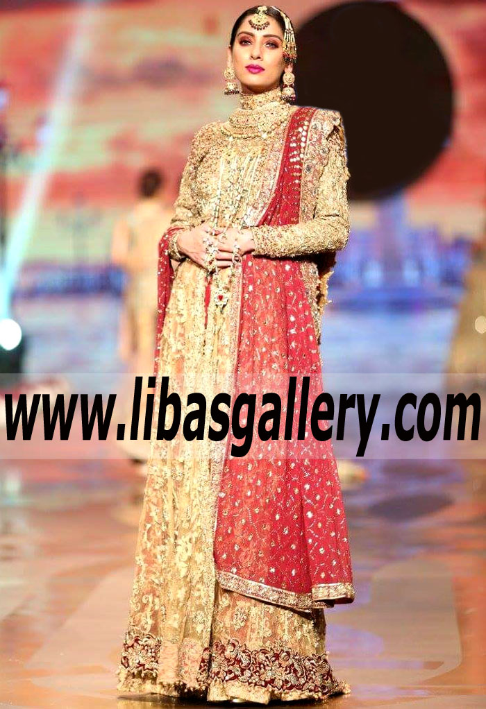 Majestic Satin Sheen Gold Snapdragon Bridal Gown