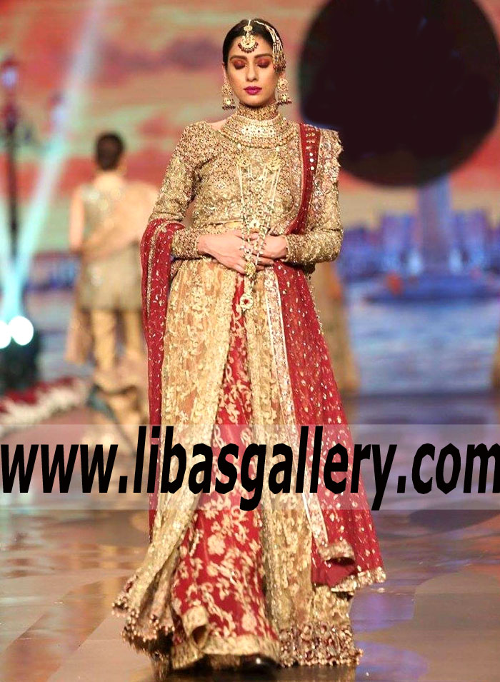 Majestic Satin Sheen Gold Snapdragon Bridal Gown