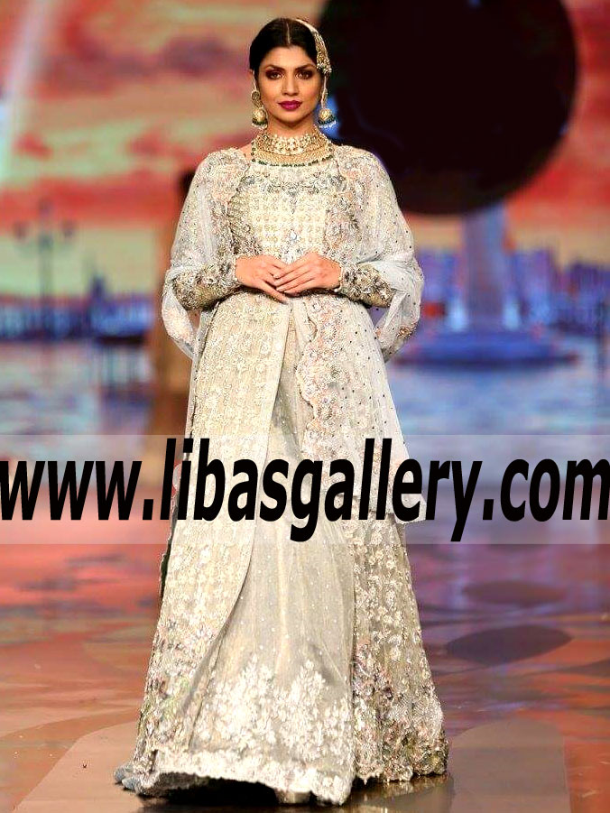 Dazzling Ivory Statice Wedding Lehenga