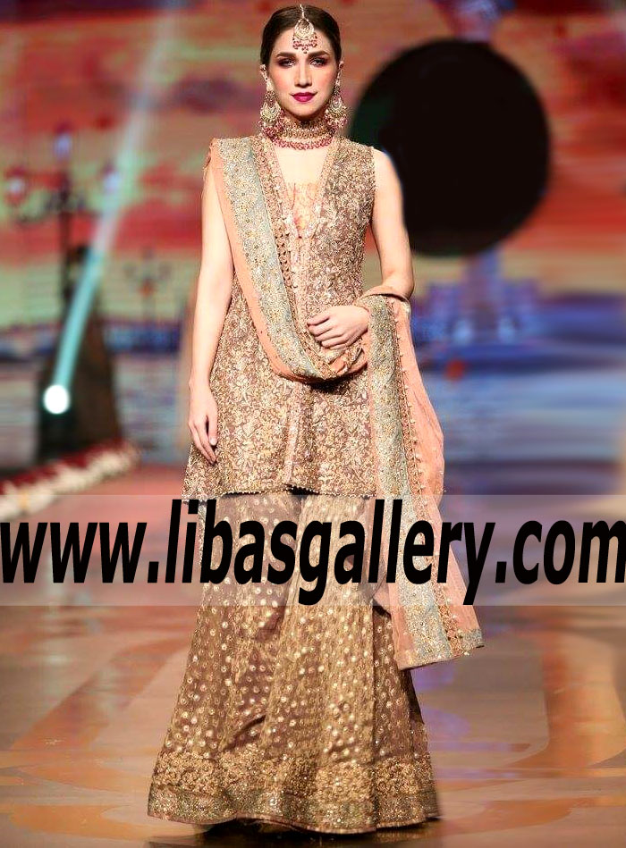 Seductive Drab Nasturtium Special Occasion Sharara