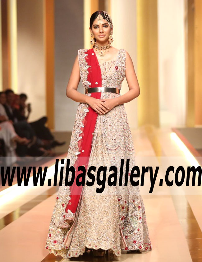 Splendid Golden Red Gaillardia Bridal Gown