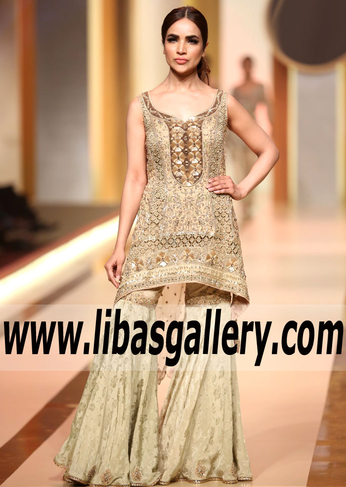 Stylish Straw Carnation Special Occasion Wear Gharara