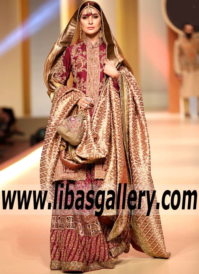 Classy and Chic Dark Scarlet Lilium Bridal Suit