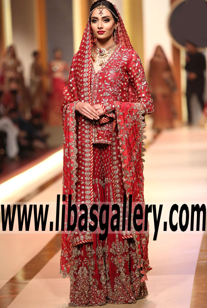 Traditional Cardinal Tansy Bridal Gharara