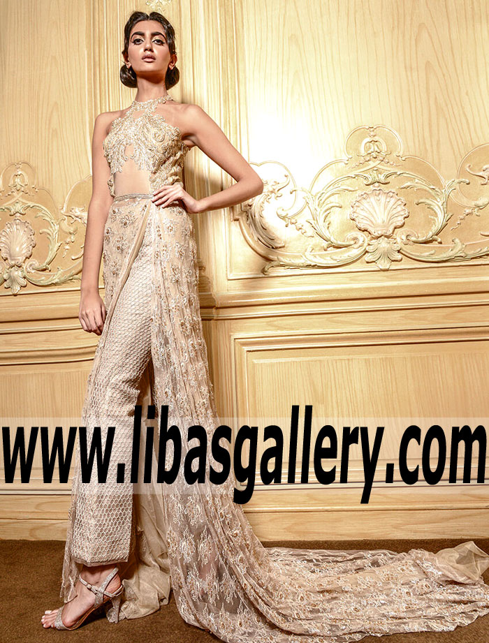 Miraculous Vanilla Viceroy Halter Dress with Side Slit