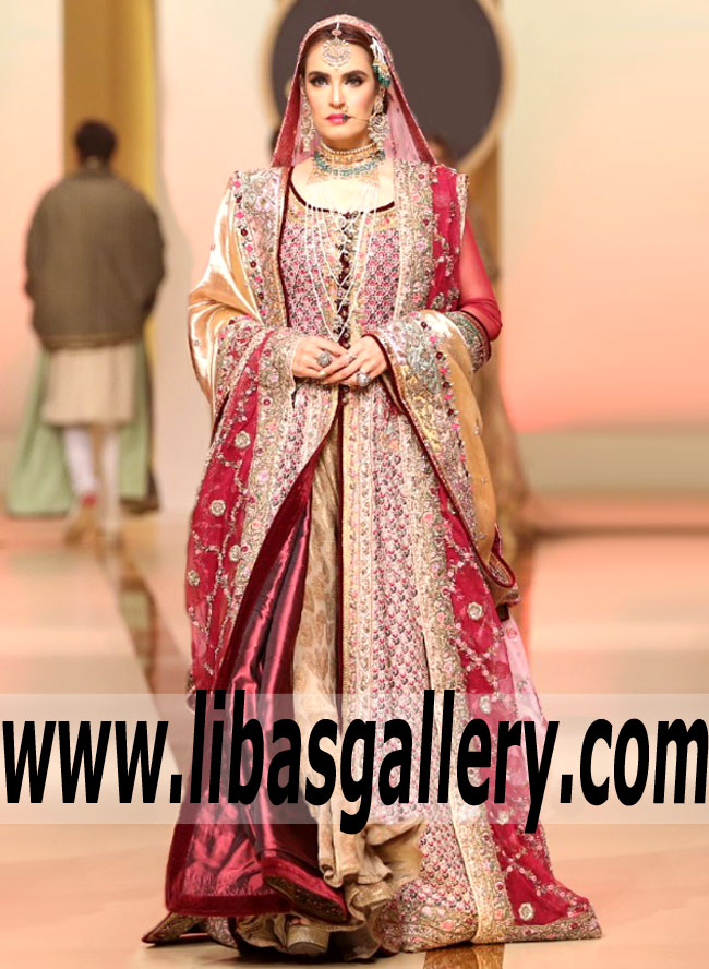 Fantastic Burgundy Gladiolus Wedding Lehenga