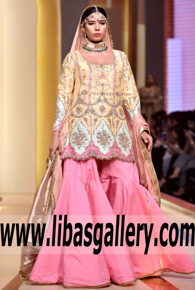 Impressive Flamingo Pink Arum Wedding Dress