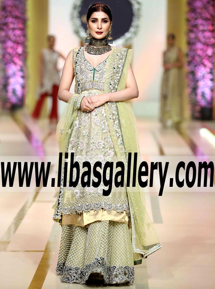 Gorgeous Spring Bud Arum Bridal Anarkali