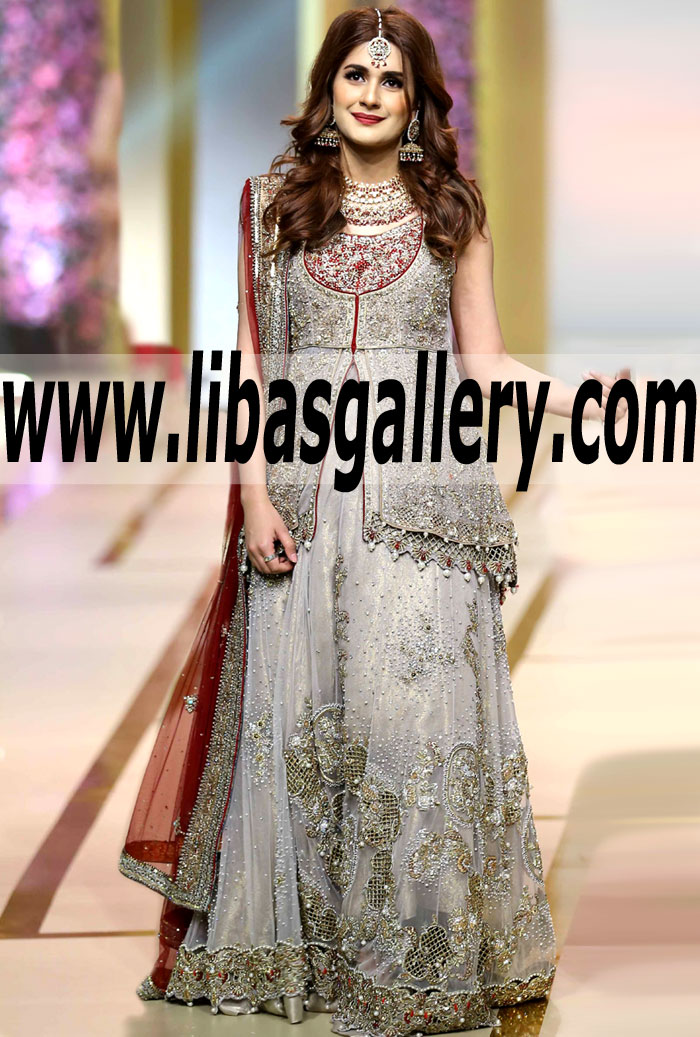 Wonderful Rose Quarts Eucharis Peplum Lehenga