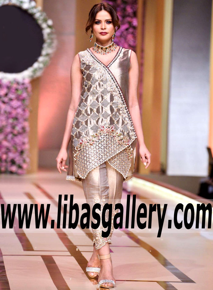 Asifa & Nabeel Designer Wrap Party Dress QHBCW 2017 Pakistani Evening Dresses Nelson UK