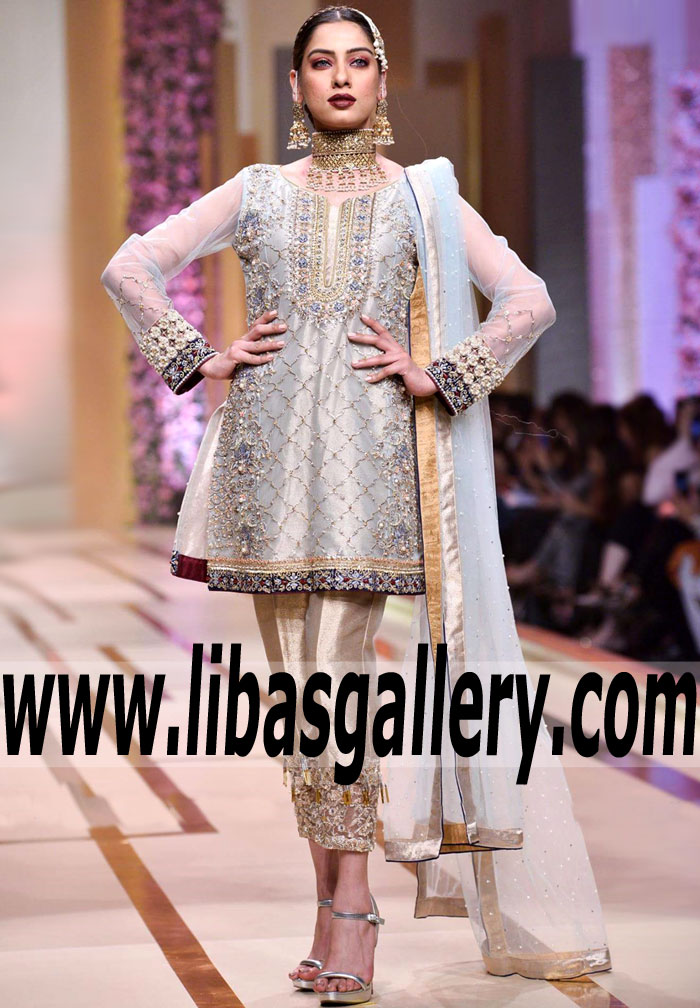Lovely Pale Silver Carnation Party Dress