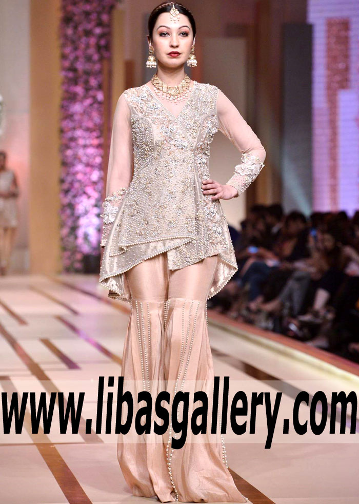 Striking Embellished Almond Apricot Angrakha