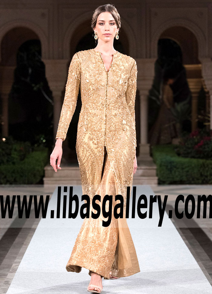 Delicate Bridal Gown for any special occasion Pakistani Wedding Long Gowns Halifax UK Engagement Dresses Faraz Manan Wedding Dresses