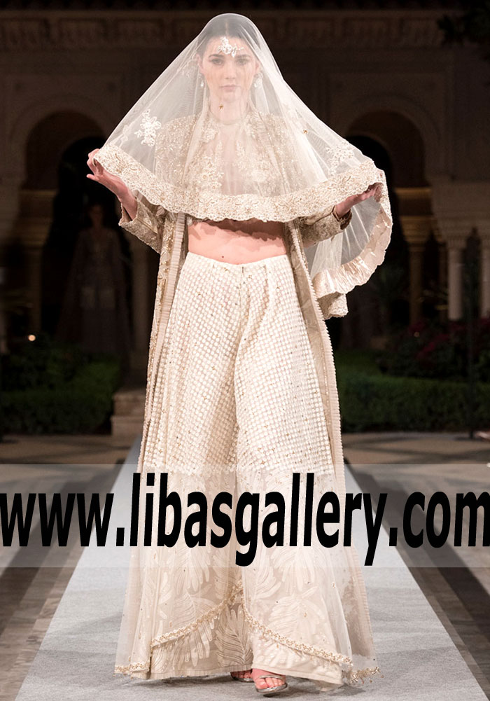 Vivacious Off White Mirage Designer Wedding Gown
