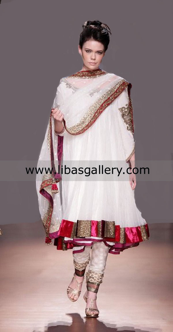White Anarkali Deasia