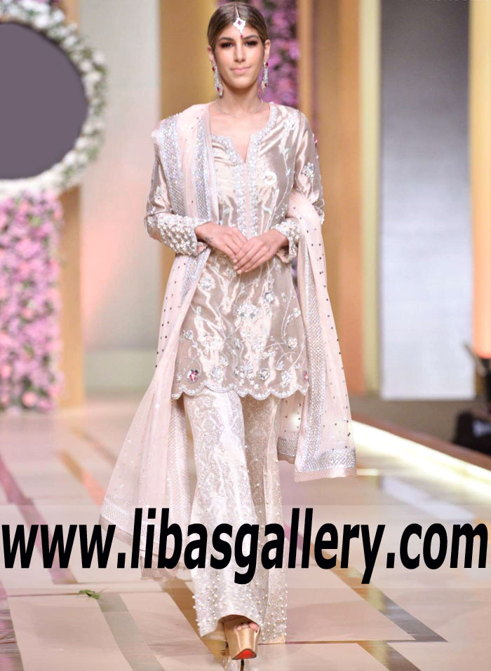 Whimsical Eustoma Silver Apricot Party Dress