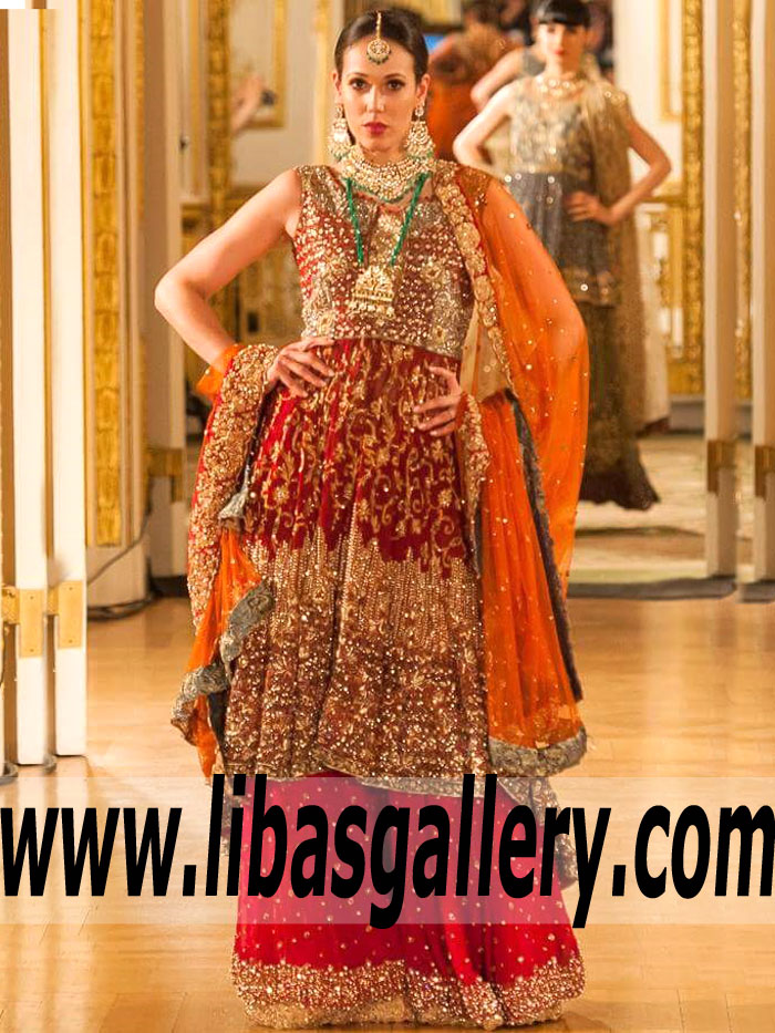 Eye-catching Red Cordyline Bridal Anarkali