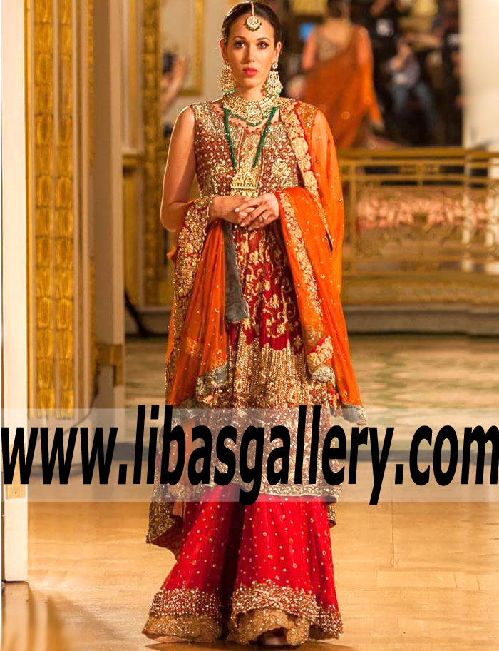 Eye-catching Red Cordyline Bridal Anarkali