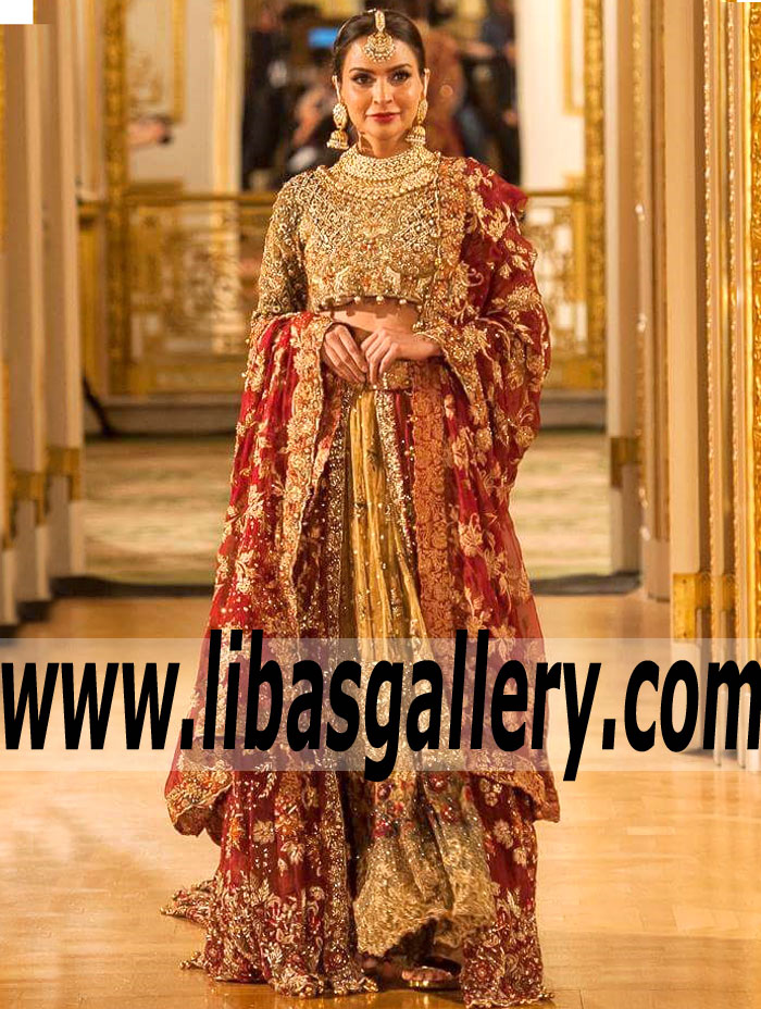 Glamorous Cardinal Red Zantedeschia Bridal Dress