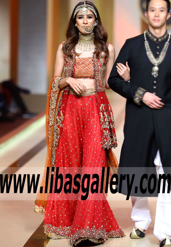 Buy Umsha by Uzma Babar Wedding Day Bridal Sharara Dresses | Wedding Day Dresses Online At libasgallery Ajman UAE