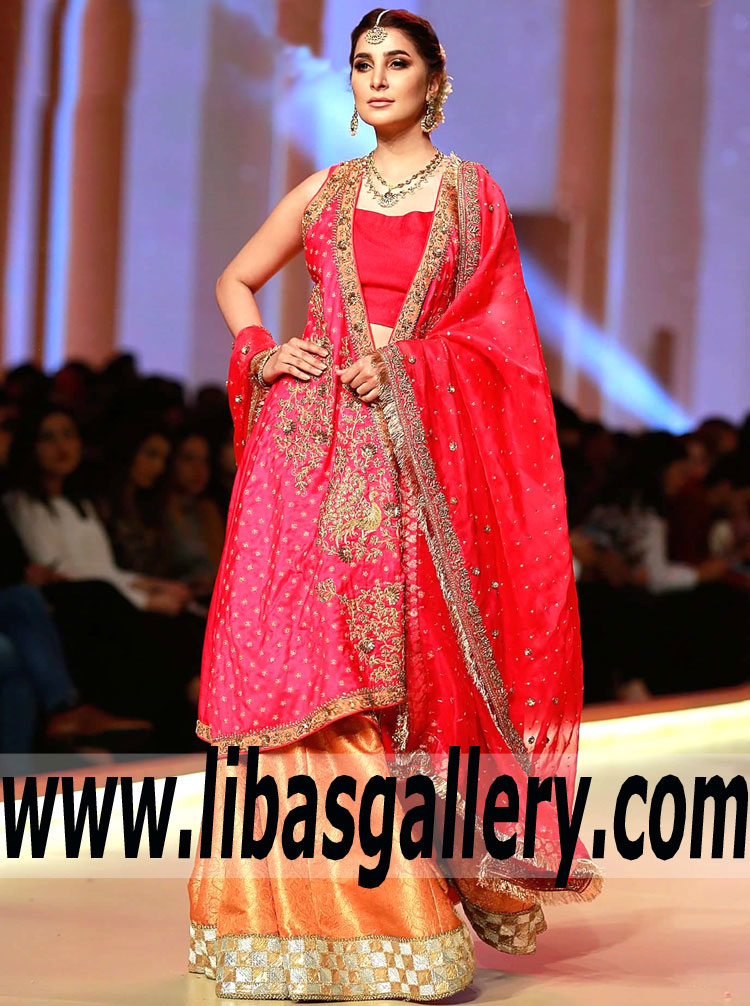 Evoking Amaranth Hippeastrum Wedding Guest Lehenga