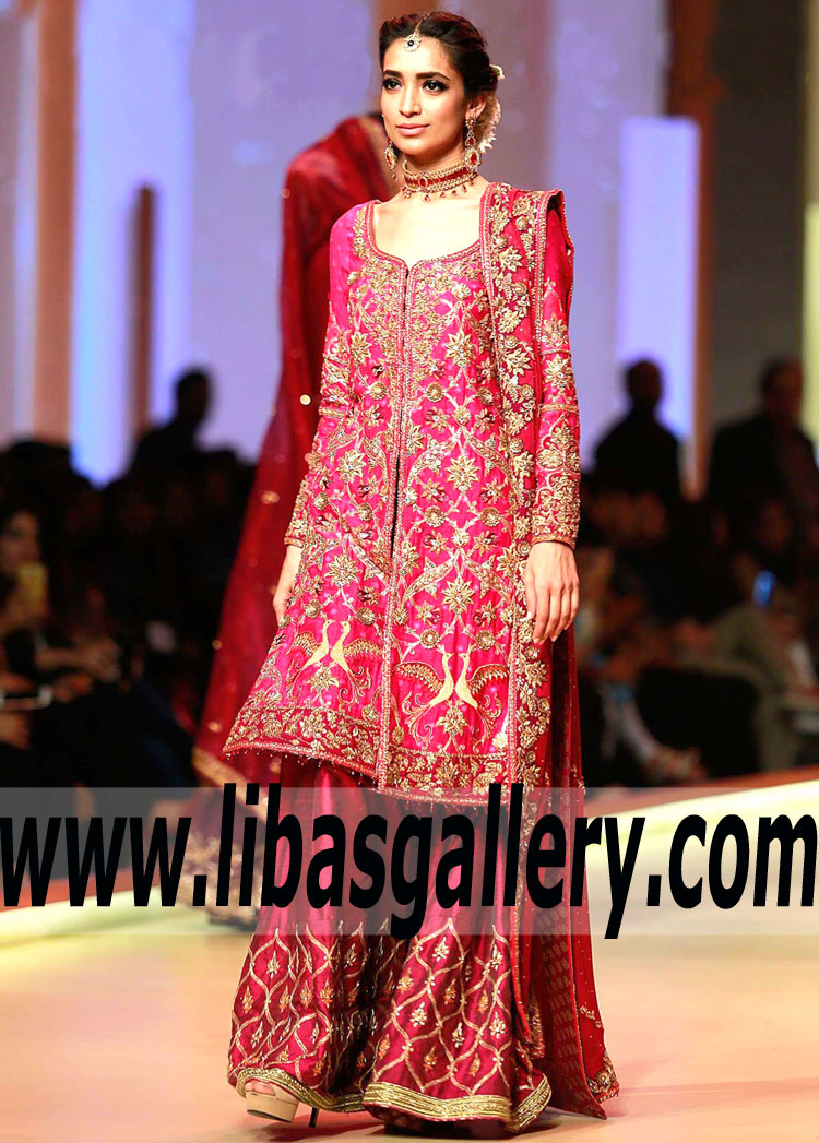 Desirable Magenta Matsumoto Aster Bridal Gharara