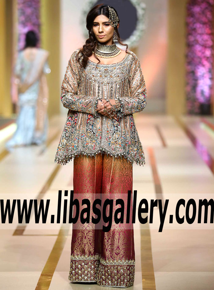 Peplum Frock Style Party Dresses Wedding Dresses Pakistani Designer Annus Abrar Dresses San Francisco California CA USA