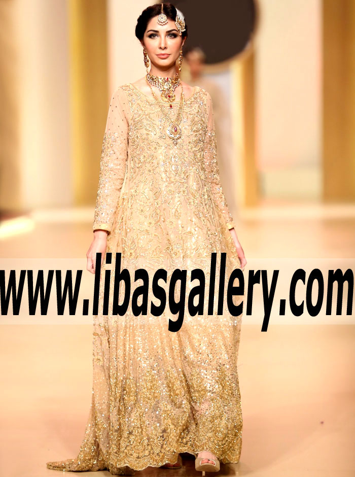 Popular and Glamorous Wheat Amaryllis Wedding Anarkali