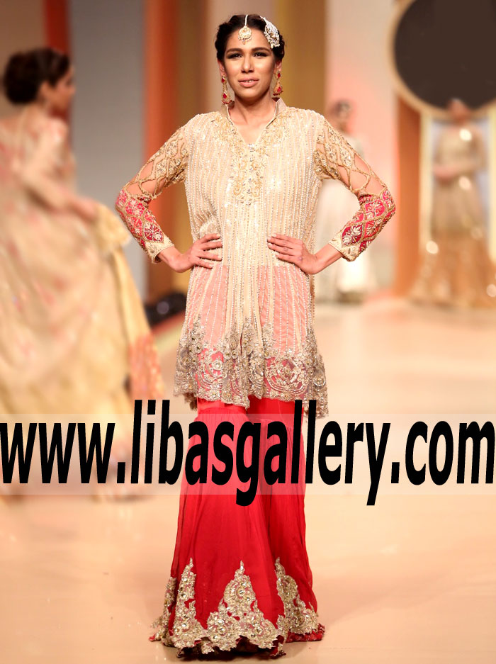 Outstanding Champagne Daffodils Wedding Sharara