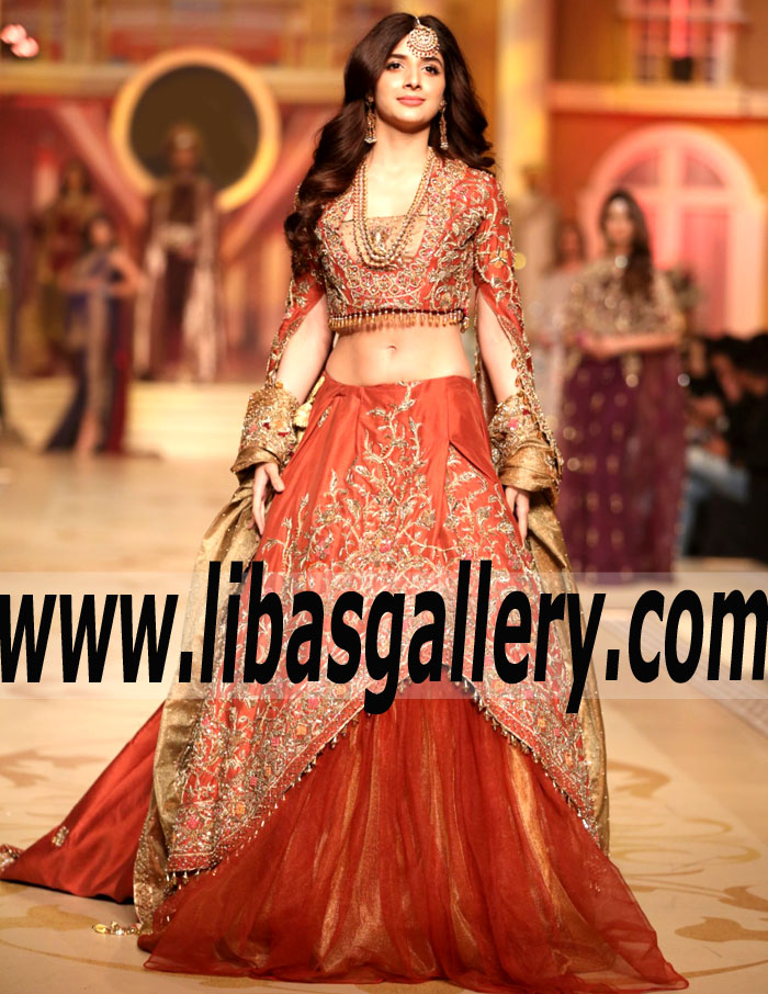 The Marvelous Burnt Orange Tansy Lehenga Choli