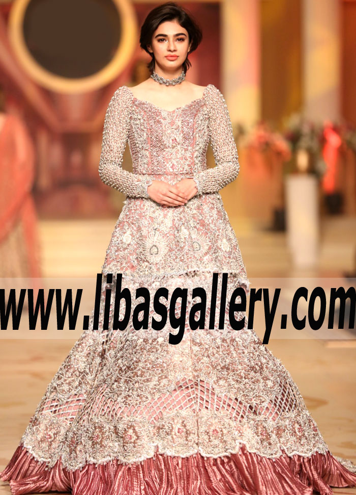 Majestic Coral Pink Gladiolus Wedding Peplum