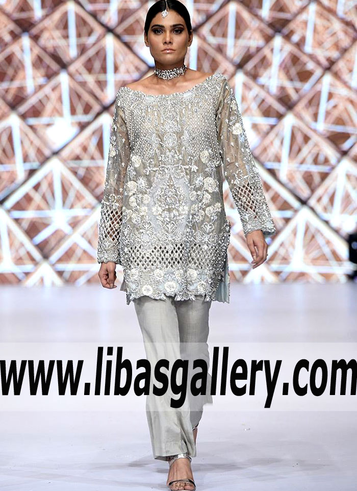 Stylish Grey Arum Short Party Dress