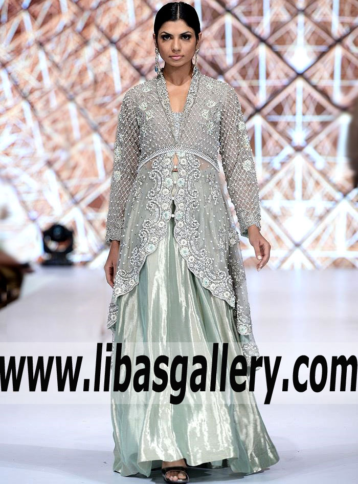 Stunning Trolley Grey Amorpha High-Low Hem Anarkali