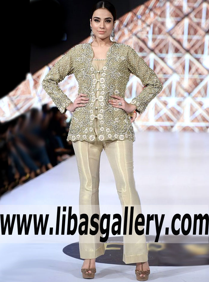 Beautiful Gold Eryngium Party Jacket Dress