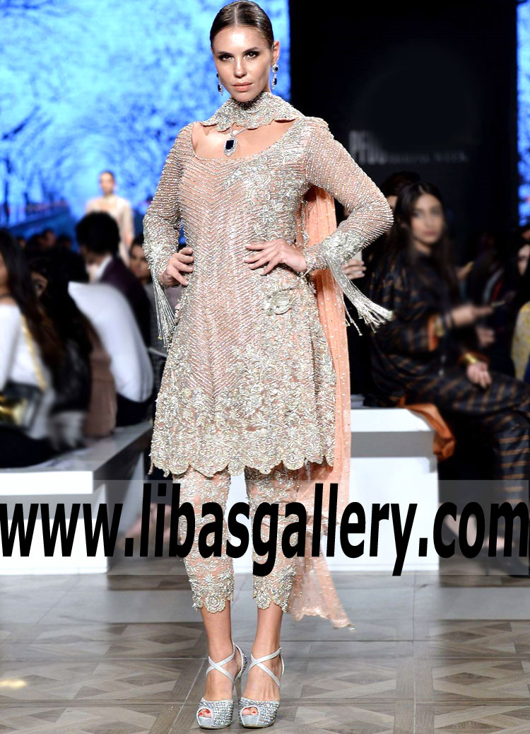 Exquisite Peach Dahlia Wedding Dress