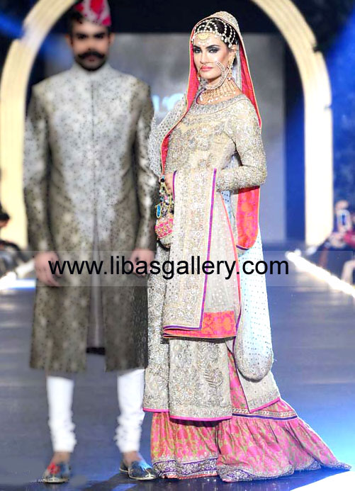Champagne Pexus Latest Bridal Dresses 2014