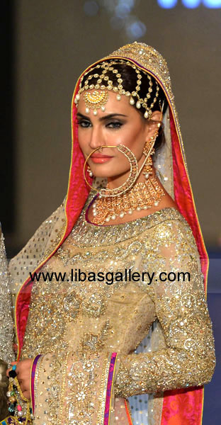 Champagne Pexus Latest Bridal Dresses 2014