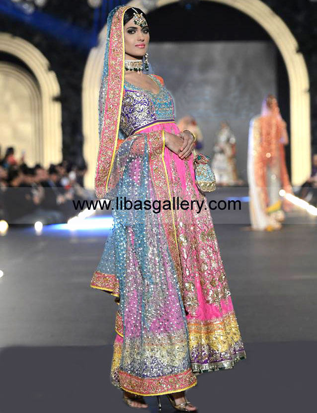 Cherry Pink Laurent Latest Bridal Dress 2014
